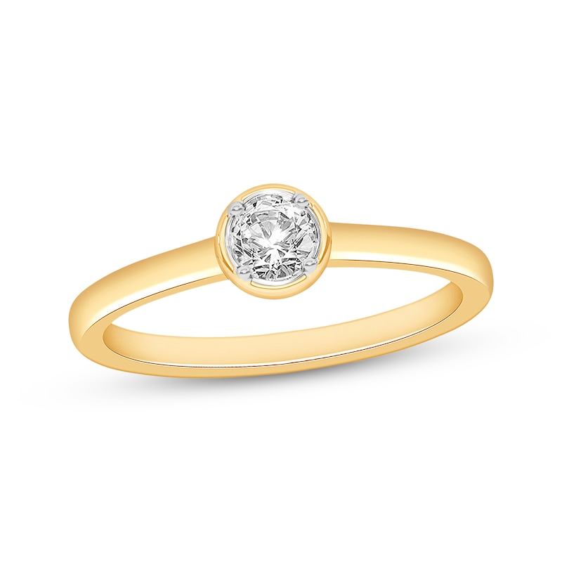 Main Image 1 of Round-Cut Diamond Solitaire Engagement Ring 1/2 ct tw 14K Yellow Gold (I/I2)