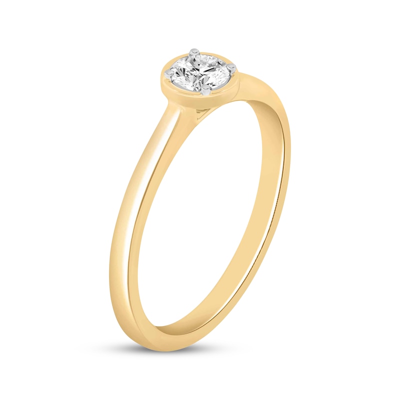 Main Image 2 of Round-Cut Diamond Solitaire Engagement Ring 1/2 ct tw 14K Yellow Gold (I/I2)