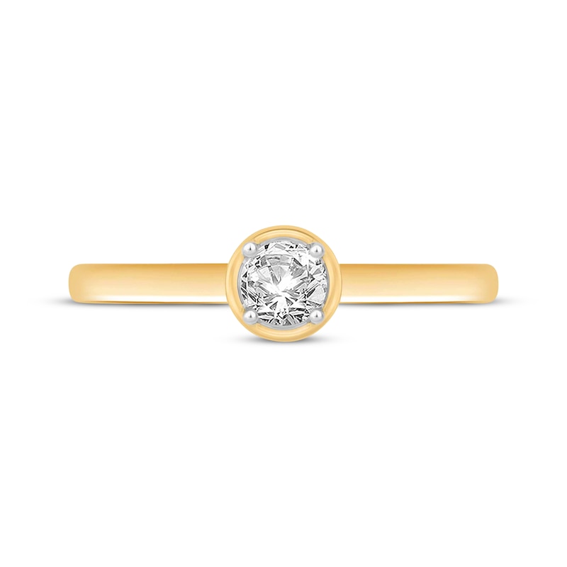 Main Image 3 of Round-Cut Diamond Solitaire Engagement Ring 1/2 ct tw 14K Yellow Gold (I/I2)