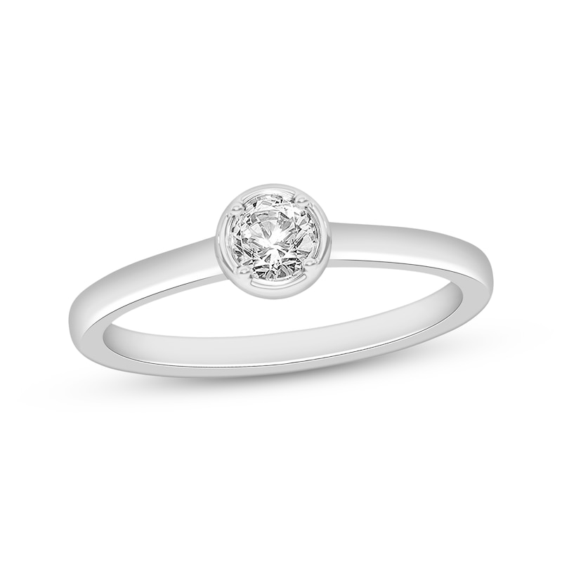 Round-Cut Diamond Solitaire Engagement Ring 1/2 ct tw 14K White Gold (I/I2)