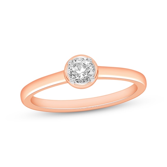 Round-Cut Diamond Solitaire Engagement Ring 1/ ct tw 14K Rose Gold (I/I2