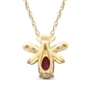 Thumbnail Image 2 of Oval-Cut Natural Ruby & Diamond Bug Necklace 1/15 ct tw 10K Yellow Gold 18"