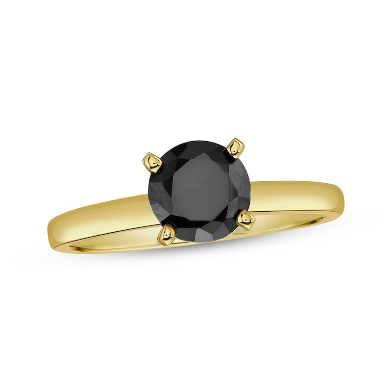 Main Image 1 of Now + Forever Round-Cut Black Diamond Solitaire Ring 2 ct tw 14K Yellow Gold (I3)