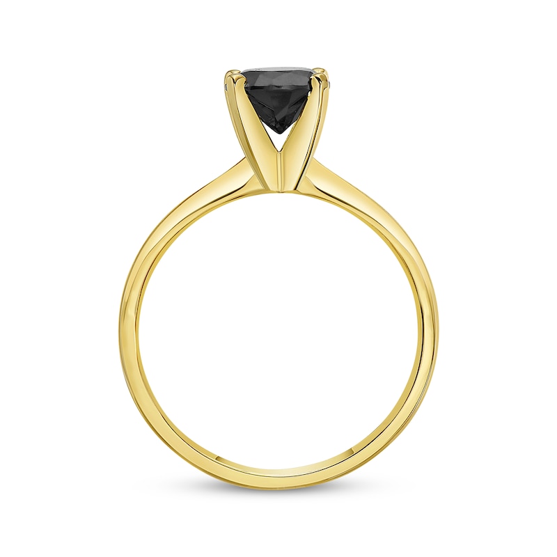 Main Image 3 of Round-Cut Black Diamond Solitaire Ring 2 ct tw 14K Yellow Gold (I3)