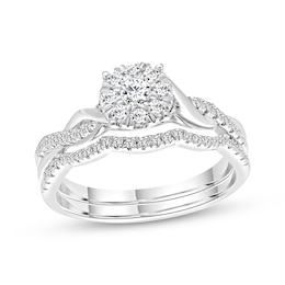 Multi-Diamond Bridal Set 1/2 ct tw 10K White Gold