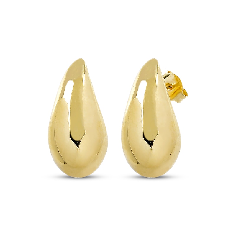 Main Image 1 of Hollow Teardrop Earrings 14K Yellow Gold