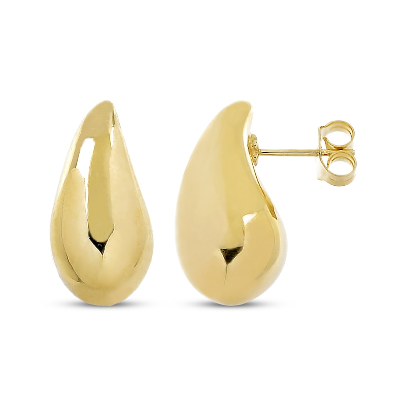 Main Image 3 of Hollow Teardrop Earrings 14K Yellow Gold