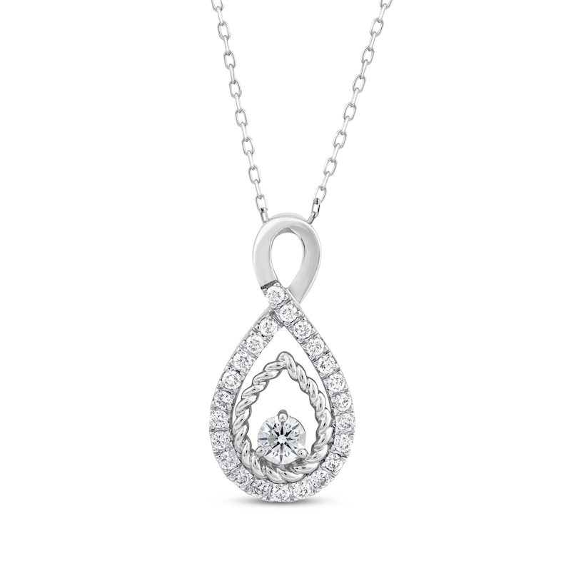 Main Image 1 of Threads of Love Diamond Infinity Necklace 1 ct tw 10K White Gold 18&quot;