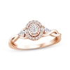 Thumbnail Image 1 of Oval-Cut Diamond Halo Engagement Ring 1/3 ct tw 14K Rose Gold