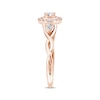 Thumbnail Image 2 of Oval-Cut Diamond Halo Engagement Ring 1/3 ct tw 14K Rose Gold