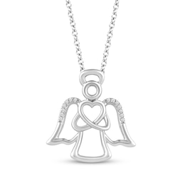 Hallmark Diamonds Angel Heart Necklace Sterling Silver 18&quot;