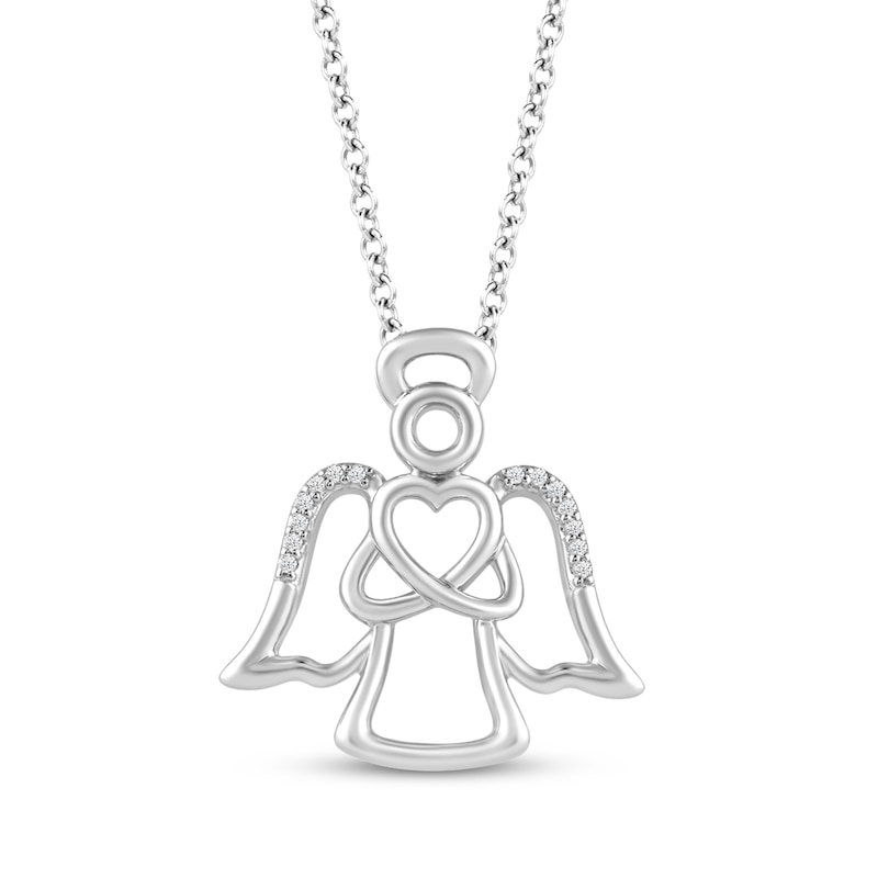 Main Image 1 of Hallmark Diamonds Angel Heart Necklace Sterling Silver 18&quot;