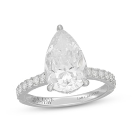 Neil Lane Artistry Pear-Shaped Lab-Grown Diamond Engagement Ring 4-5/8 ct tw 14K White Gold