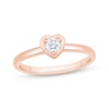 Thumbnail Image 1 of Round-Cut Diamond Heart-Shaped Solitaire Engagement Ring 1/5 ct tw 14K Rose Gold (I/I2)