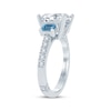 Thumbnail Image 1 of Monique Lhuillier Bliss Radiant-Cut White & Blue Lab-Grown Diamond Engagement Ring 2-5/8 ct tw 18K White Gold