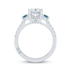 Thumbnail Image 3 of Monique Lhuillier Bliss Radiant-Cut White & Blue Lab-Grown Diamond Engagement Ring 2-5/8 ct tw 18K White Gold