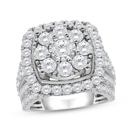 Multi-Diamond Halo Engagement Ring 4 ct tw 10K White Gold