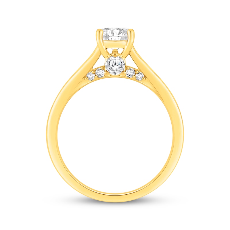 Main Image 2 of Round-Cut Diamond Solitaire Engagement Ring 1 ct tw 10K Yellow Gold (I/I3)