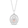 Thumbnail Image 0 of Hallmark Diamonds Heart Tree Necklace 1/10 ct tw Sterling Silver & 10K Rose Gold