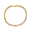 Thumbnail Image 1 of Hollow Diamond-Cut Square Curb Chain Bracelet 5.6mm 10K Yellow Gold 8.5&quot;