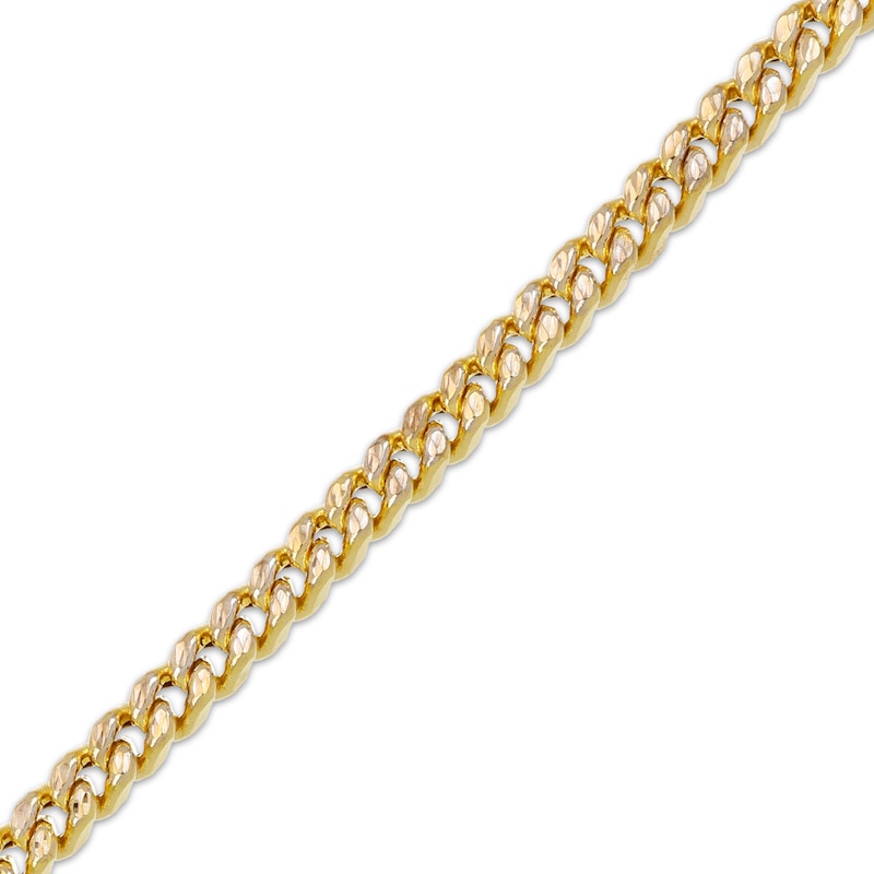 Main Image 2 of Hollow Diamond-Cut Square Curb Chain Bracelet 5.6mm 10K Yellow Gold 8.5&quot;