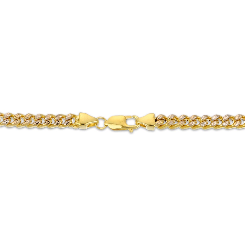 Main Image 3 of Hollow Diamond-Cut Square Curb Chain Bracelet 5.6mm 10K Yellow Gold 8.5&quot;