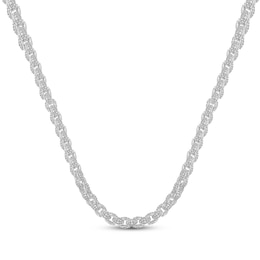 Men's Diamond Box Chain Necklace 4 ct tw 10K White Gold 20&quot;