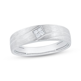 Men's Diamond Wedding Band 1/20 ct tw 10K White Gold 5.8mm