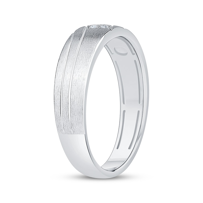 Main Image 2 of Men's Diamond Wedding Band 1/20 ct tw 10K White Gold 5.8mm