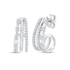 Thumbnail Image 1 of Diamond Three-Row Split J-Hoop Huggie Earrings 1/4 ct tw 10K White Gold