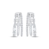 Thumbnail Image 2 of Diamond Three-Row Split J-Hoop Huggie Earrings 1/4 ct tw 10K White Gold