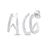 Thumbnail Image 1 of Diamond Two-Row Split J-Hoop Huggie Earrings 1/6 ct tw 10K White Gold