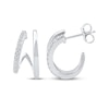 Thumbnail Image 3 of Diamond Two-Row Split J-Hoop Huggie Earrings 1/6 ct tw 10K White Gold