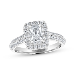 THE LEO Diamond Emerald-Cut Halo Engagement Ring 1 ct tw 14K White Gold