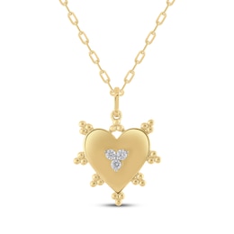 STUDIO BY KAY Diamond Heart Pendant 1/10 ct tw 10K Yellow Gold 18&quot;