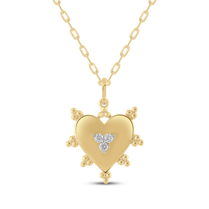 Main Image 1 of STUDIO BY KAY Diamond Heart Pendant 1/10 ct tw 10K Yellow Gold 18&quot;