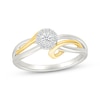 Thumbnail Image 1 of Lab-Grown Diamonds by KAY Multi-Stone Ribbon Promise Ring 1/5 ct tw Sterling Silver & 10K Yellow Gold