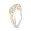 Thumbnail Image 2 of Lab-Grown Diamonds by KAY Multi-Stone Ribbon Promise Ring 1/5 ct tw Sterling Silver & 10K Yellow Gold