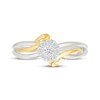 Thumbnail Image 4 of Lab-Grown Diamonds by KAY Multi-Stone Ribbon Promise Ring 1/5 ct tw Sterling Silver & 10K Yellow Gold