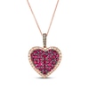 Thumbnail Image 1 of Le Vian Vault Ruby Heart Necklace 3/8 ct tw Diamonds 14K Strawberry Gold 20&quot;