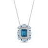 Thumbnail Image 1 of Le Vian Octagon-Cut Blue Topaz & Sapphire Necklace 1/4 ct tw Diamonds 14K Vanilla Gold 19&quot;