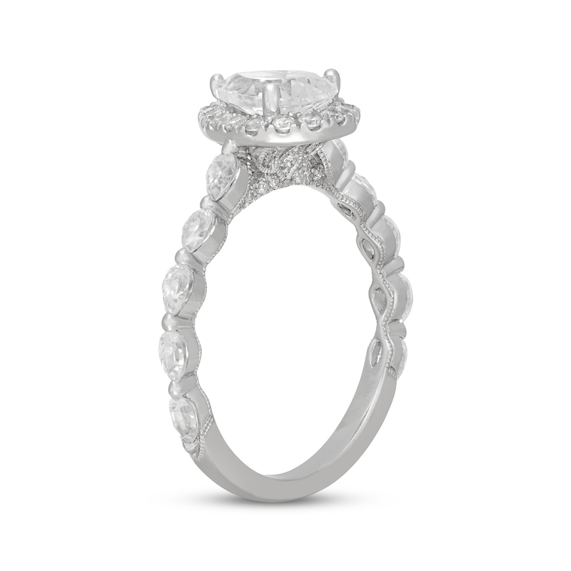 Main Image 2 of Neil Lane Premiere Pear-Shaped Diamond Halo Engagement Ring 1-5/8 ct tw 14K White Gold