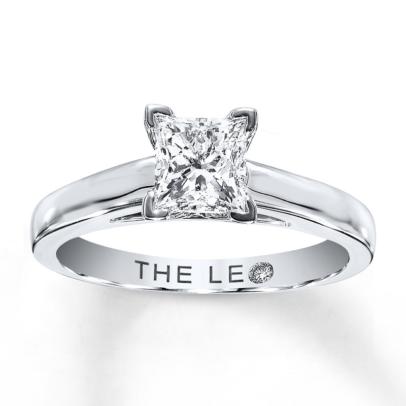 Main Image 1 of THE LEO Diamond Solitaire Ring 1 ct Princess-cut 14K White Gold