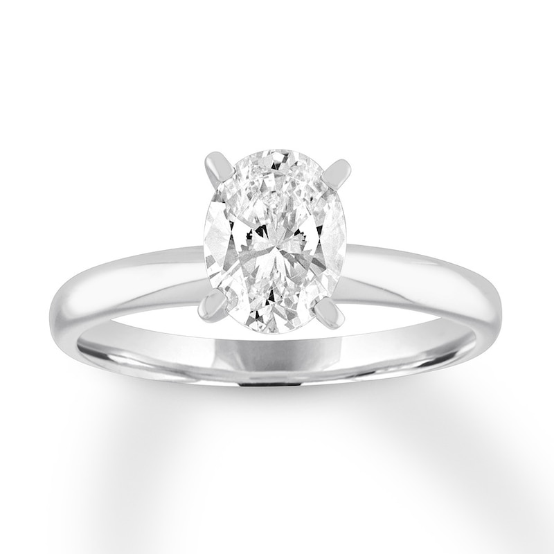 Diamond Solitaire Engagement Ring 1 Carat Oval 14K White Gold (I/I2) | Kay