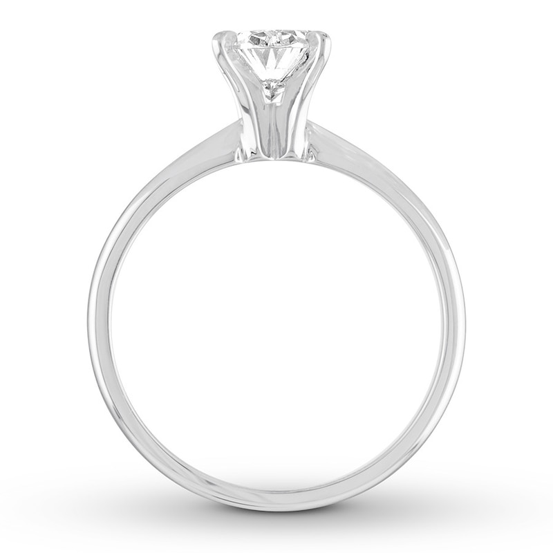 Main Image 2 of Diamond Solitaire Engagement Ring 1 Carat Oval 14K White Gold (I/I2)