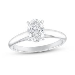 Diamond Solitaire Engagement Ring 1 ct tw Oval-Cut 10K White Gold (I/I3)