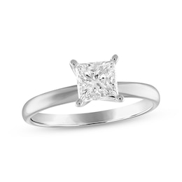 Diamond Solitaire Engagement Ring 1-1/2 ct tw Princess-cut 10K White Gold (I/I3)