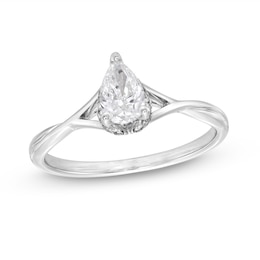 Diamond Solitaire Engagement Ring 5/8 ct tw Pear-Shaped 14K White Gold (I/I2)