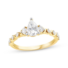 Pear-Shaped Diamond Engagement Ring 7/8 ct tw 14K Yellow Gold