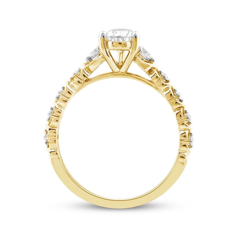 Main Image 2 of Pear-Shaped Diamond Engagement Ring 7/8 ct tw 14K Yellow Gold